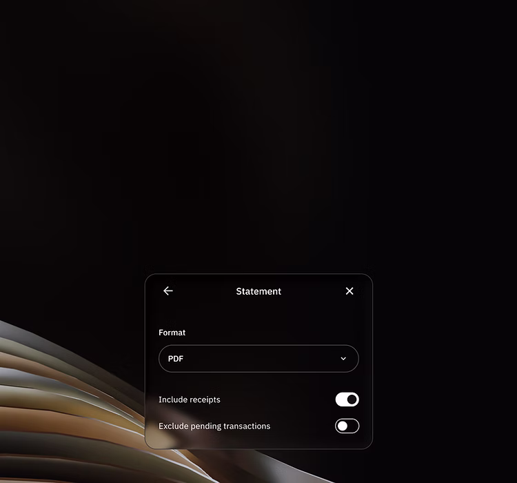 Statement export UI